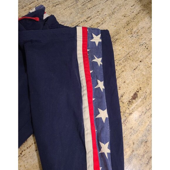 Tommy Girl Jean's Women Sz M Sweatpants Red White Blue Flag Leg Bootcut July 4th - Picture 11 of 14